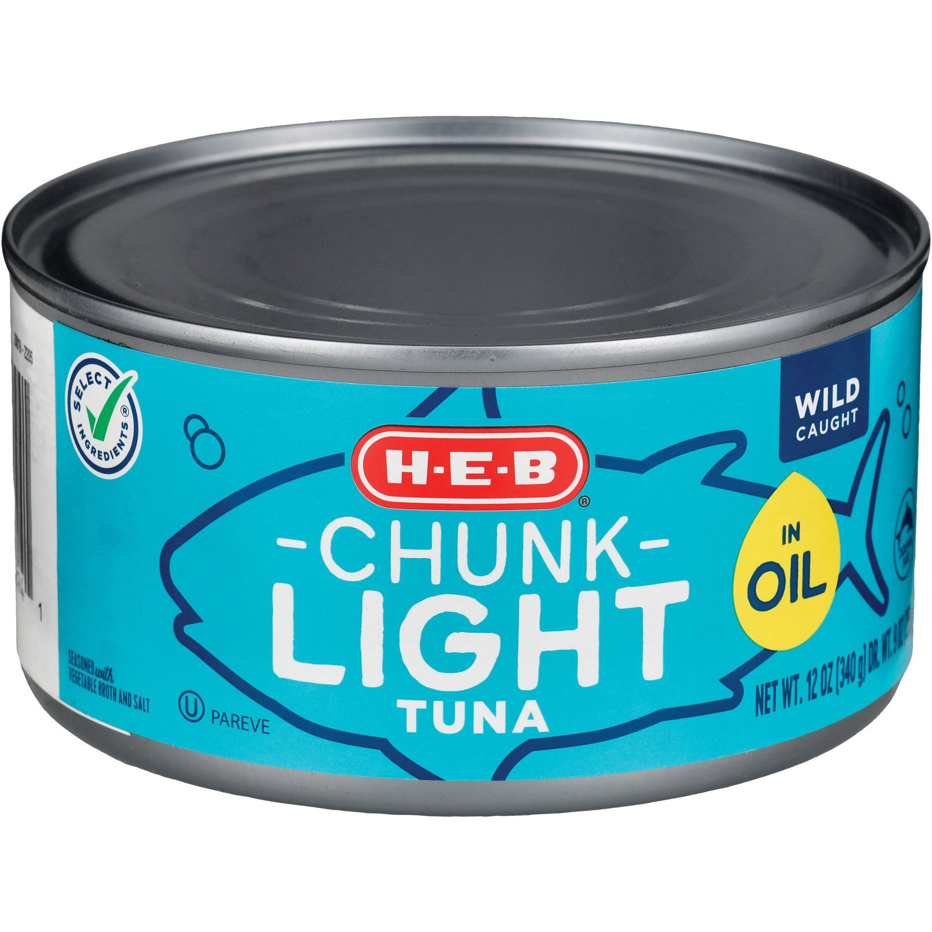 slide 1 of 1, H-E-B Chunk Light Tuna in Oil, 12 oz