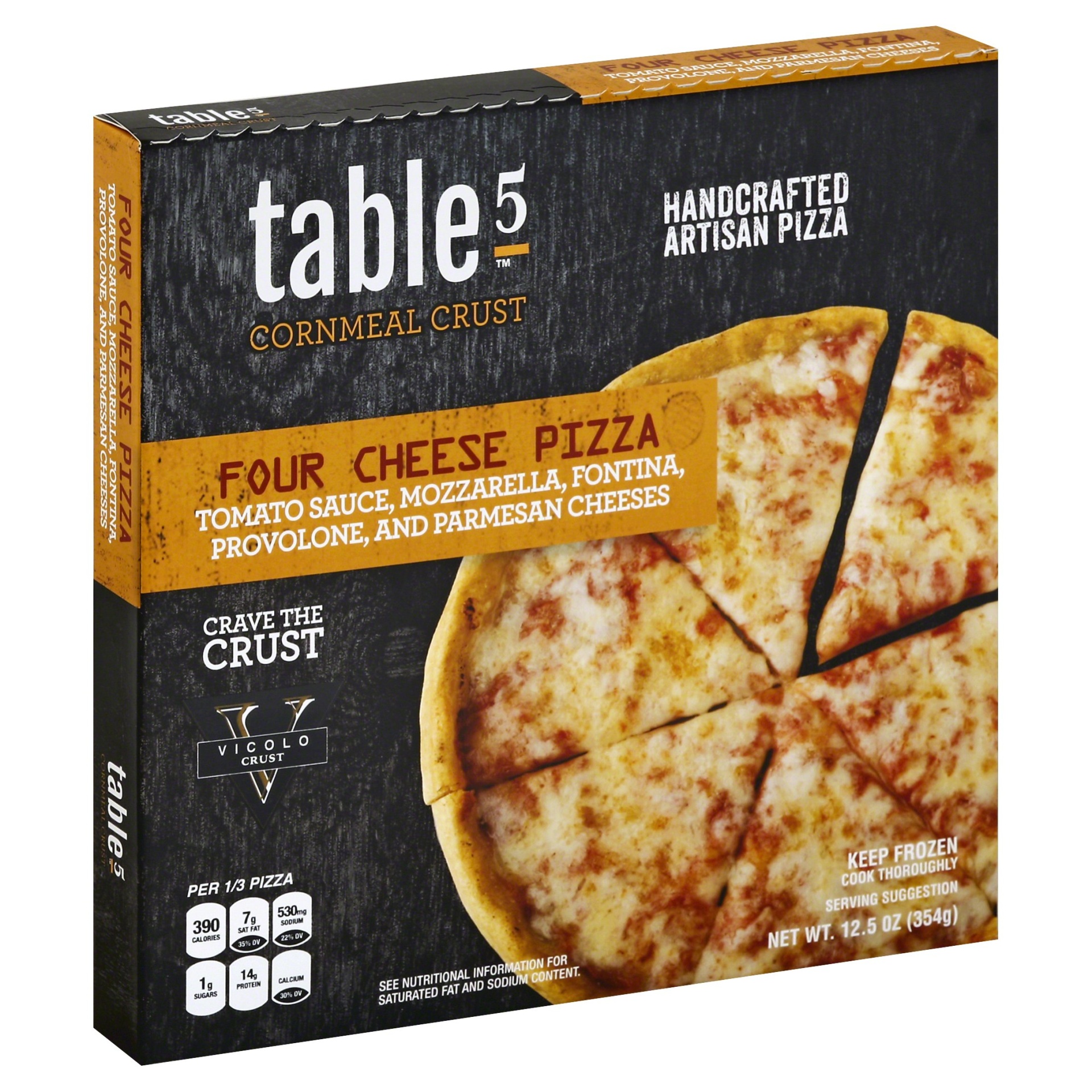 slide 1 of 1, Table 5 Four Cheese Cornmeal Pizza, 12.5 oz