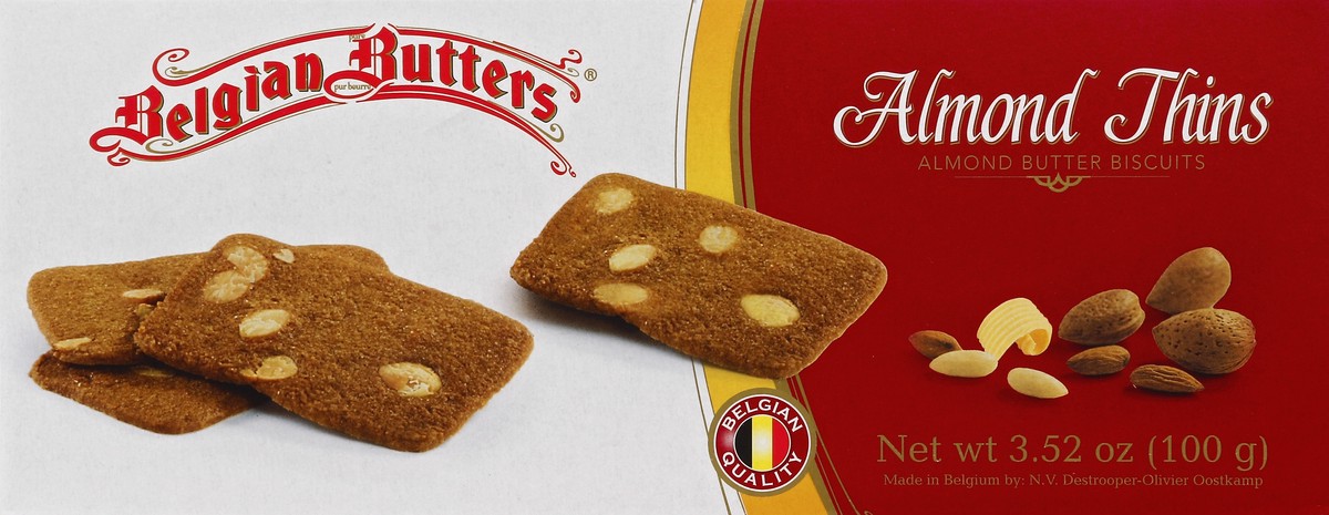 slide 4 of 4, Belgian Butters Almond Thins, 3.52 oz