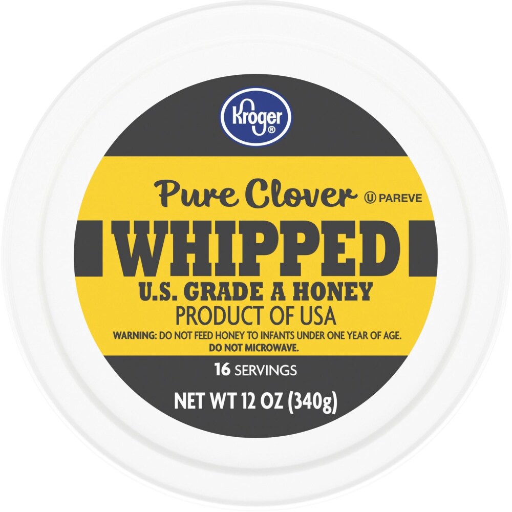 slide 4 of 4, Kroger Whipped Pure Clover Honey Tub, 12 oz