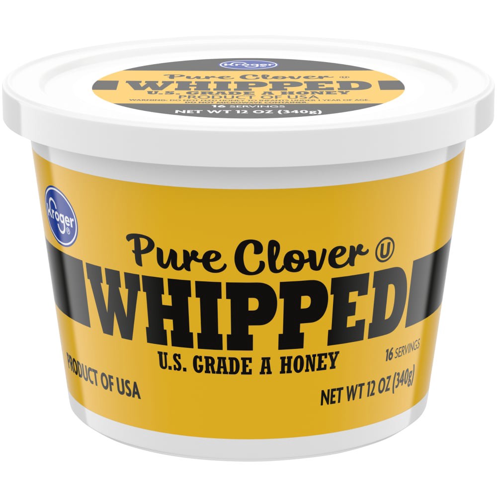 slide 1 of 4, Kroger Whipped Pure Clover Honey Tub, 12 oz