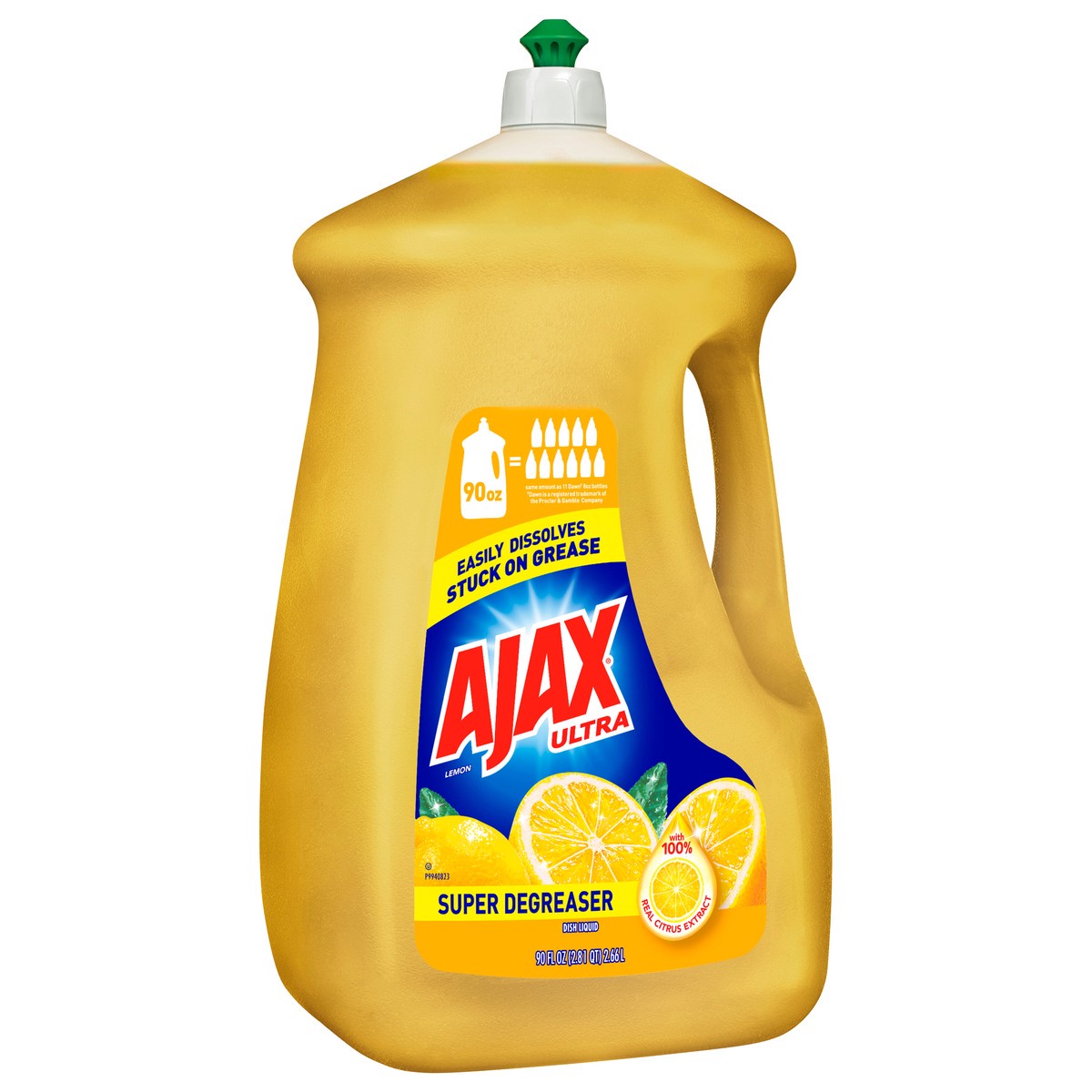 slide 4 of 8, Ajax Ultra Liquid Dish Soap Lemon Scent, Super Degreaser, 90 Oz. Bottle, 90 fl oz