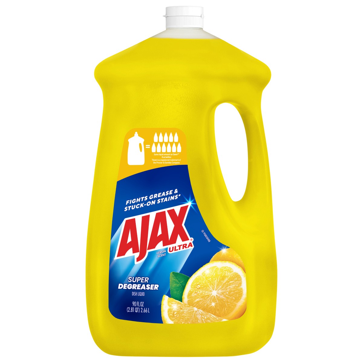 slide 1 of 8, Ajax Ultra Liquid Dish Soap Lemon Scent, Super Degreaser, 90 Oz. Bottle, 90 fl oz