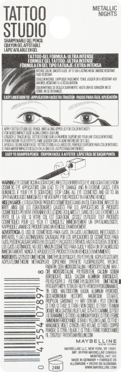 slide 3 of 14, Tattoo Studio 983 Metallic Nights Waterproof Eyeliner 0.04 oz, 0.04 oz