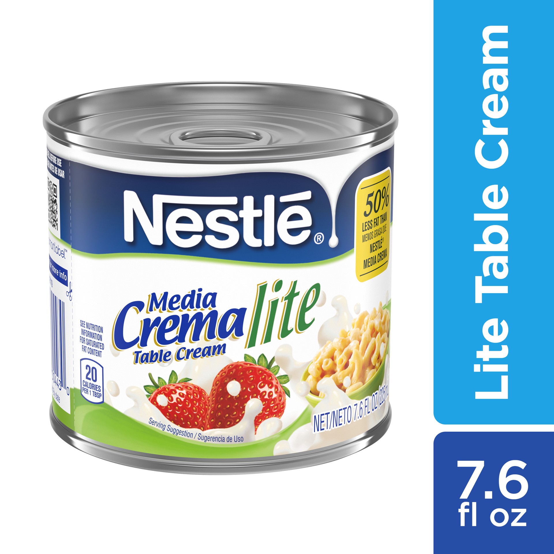 slide 1 of 9, Media Crema Nestle Media Crema Lite Cream, 7.6 oz