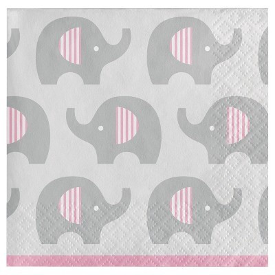 slide 1 of 1, Creative Converting Little Peanut Girl Elephant Cocktail Beverage Napkins, 16 ct