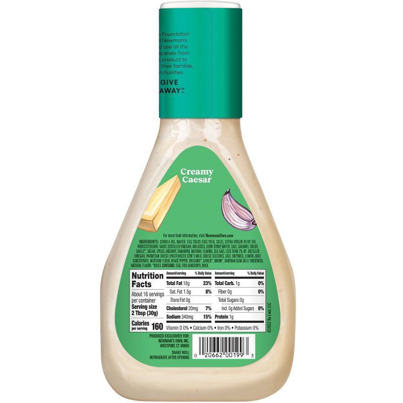 slide 2 of 3, Newman's Own Creamy Caesar Dressing 16 fl oz, 16 fl oz