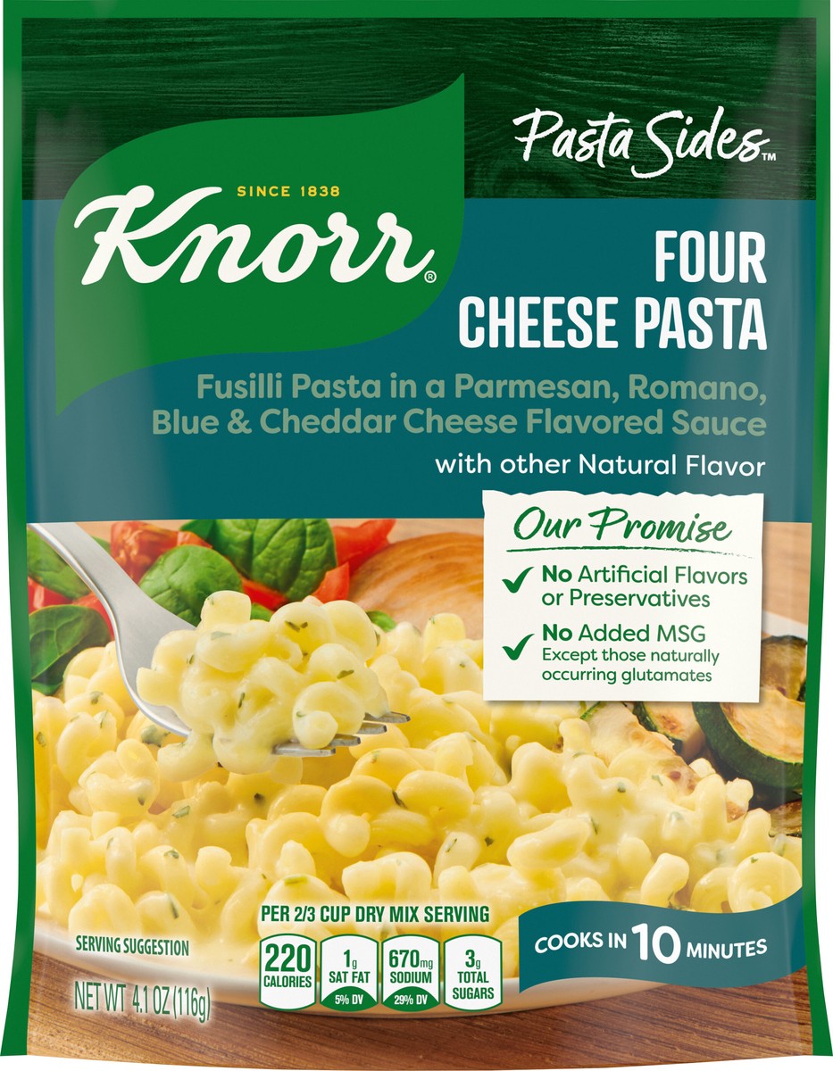 slide 2 of 3, Knorr Pasta Sides Four Cheese Pasta, 4.1 oz, 4.1 oz