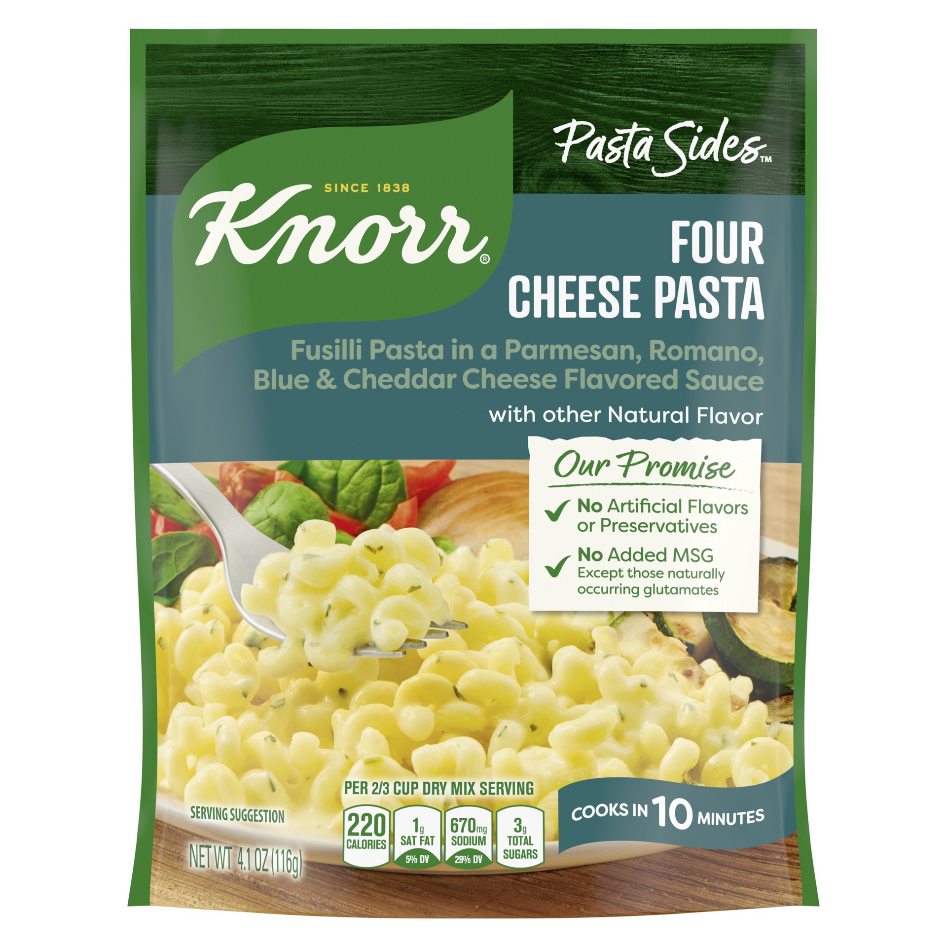 slide 1 of 3, Knorr Pasta Sides Four Cheese Pasta, 4.1 oz, 4.1 oz