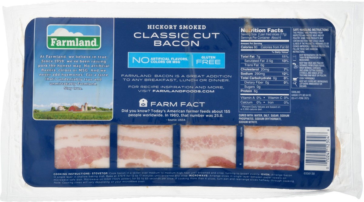 slide 9 of 11, Farmland Classic Cut Hickory Smoked Bacon 12 oz, 12 oz