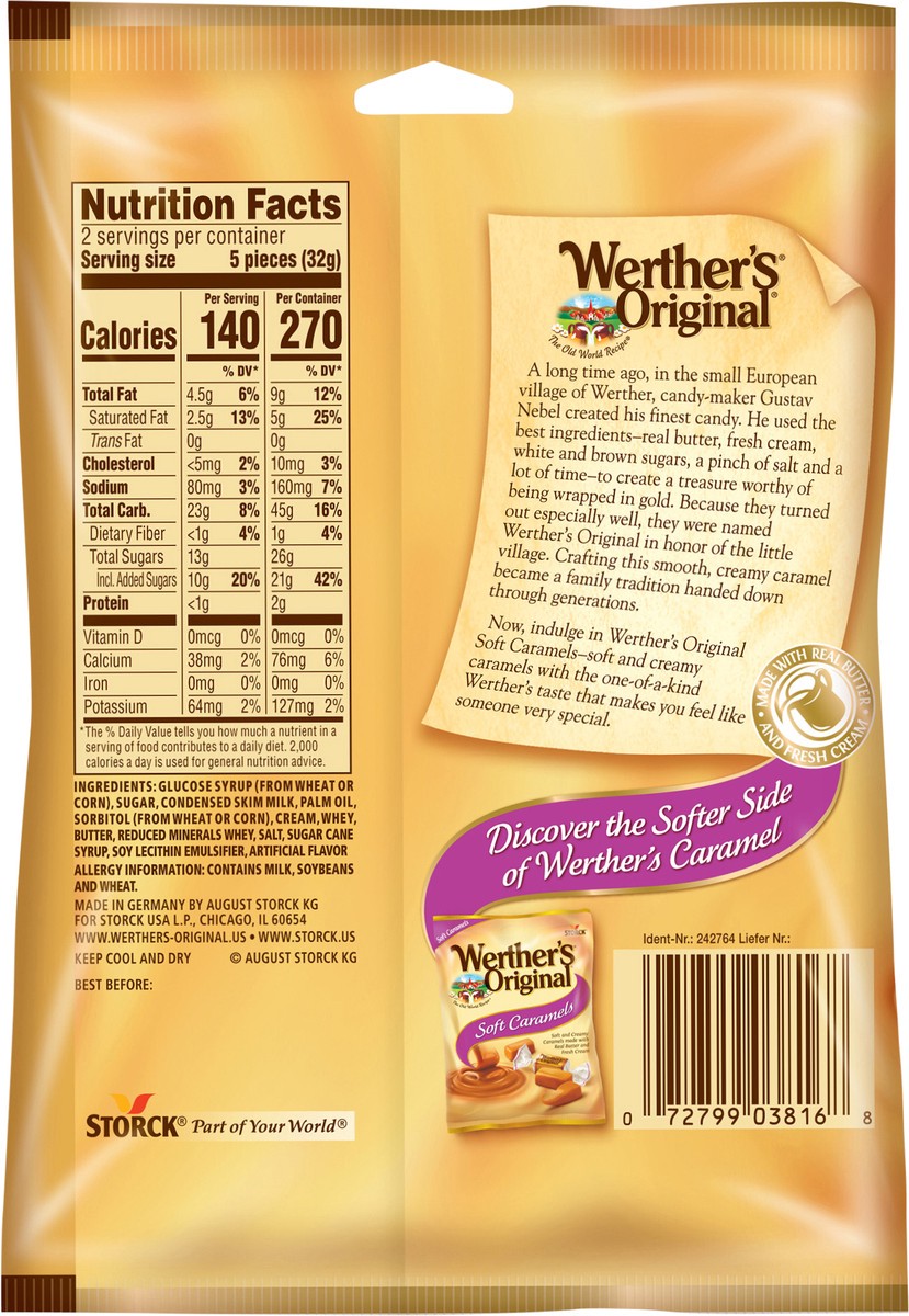 slide 2 of 6, Werther's Original Werthers Original Soft Caramel Candy, 2.22 Oz, 1 ct