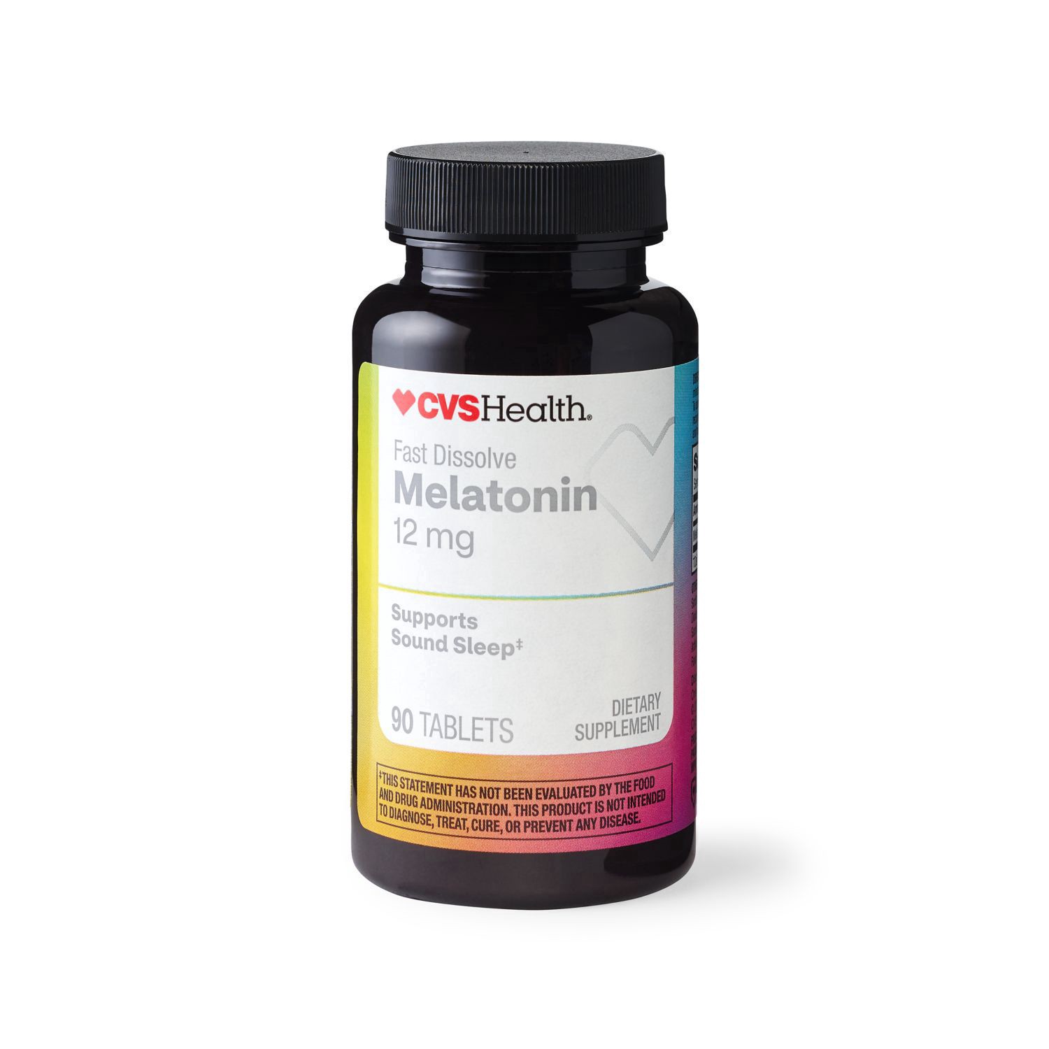 slide 1 of 1, CVS Health Melatonin 12Mg Fast Dissolve Tablets, 90 Ct, 90 ct
