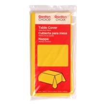 slide 1 of 1, GFS Yellow Plastic Tablecovers, 1 ct