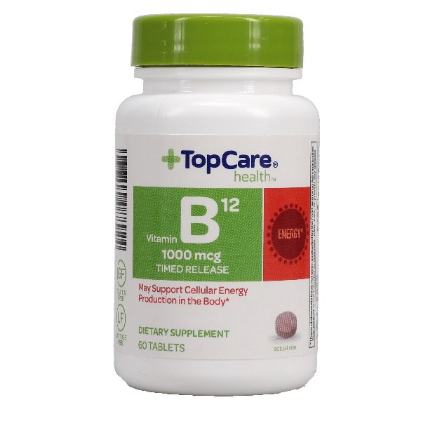 slide 1 of 9, TopCare Top Care Topcare Heatlh 1000Mcg Vitamin B12 Timed Relase Tablets, 60 ct