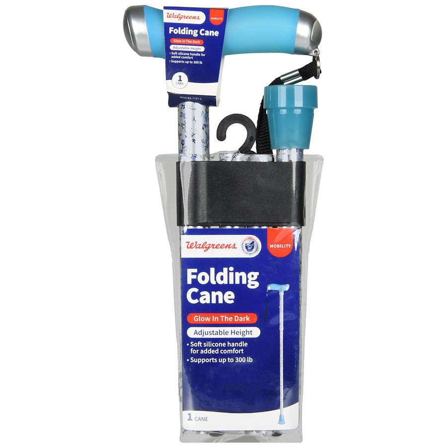 slide 1 of 5, Walgreens Glow and Go Folding Cane, 1 ct