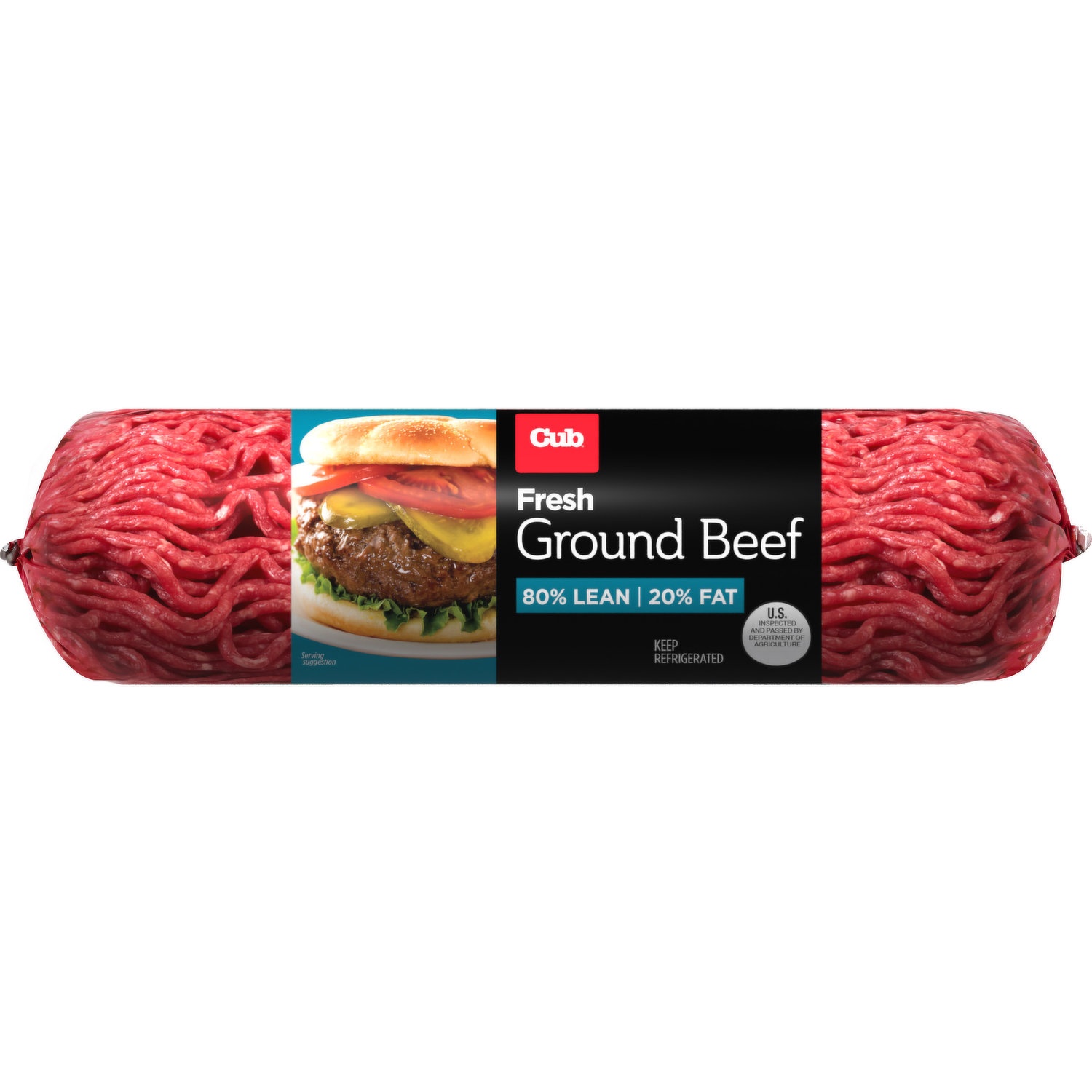 slide 1 of 1, Cub 80/20 Ground Beef Chub, 16 Ounce, 16 oz