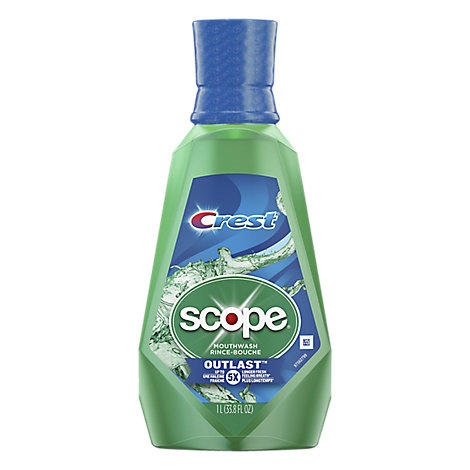 slide 1 of 1, Crest Scope Mouthwash Outlast Long Lasting Mint, 33.8 fl oz