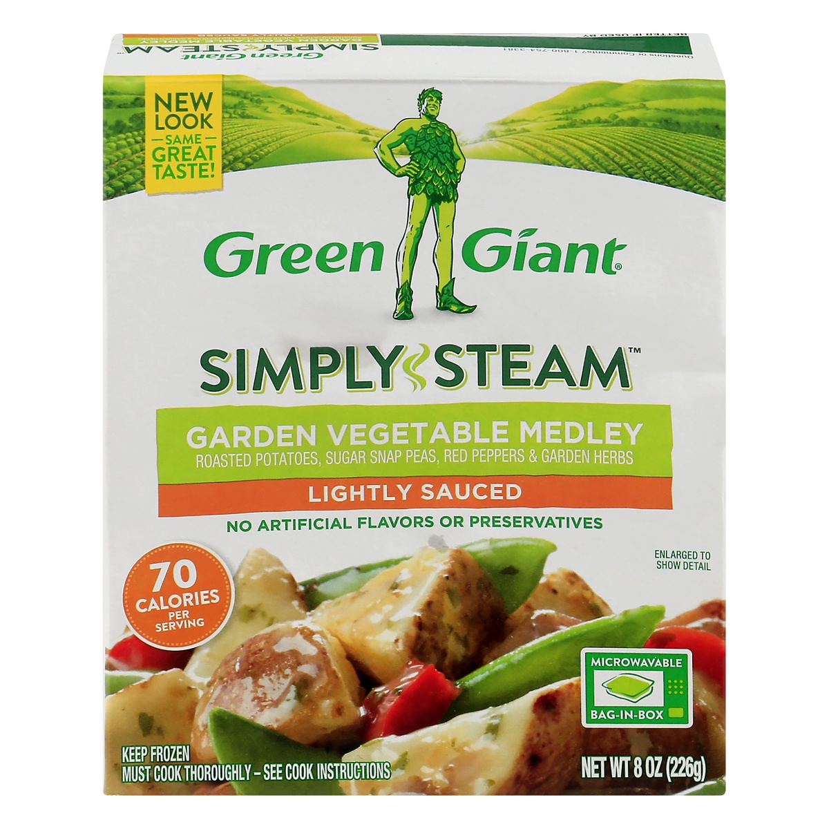 slide 1 of 9, Green Giant Simply Steam Lightly Sauced Garden Vegetable Medley 8 oz, 8 oz