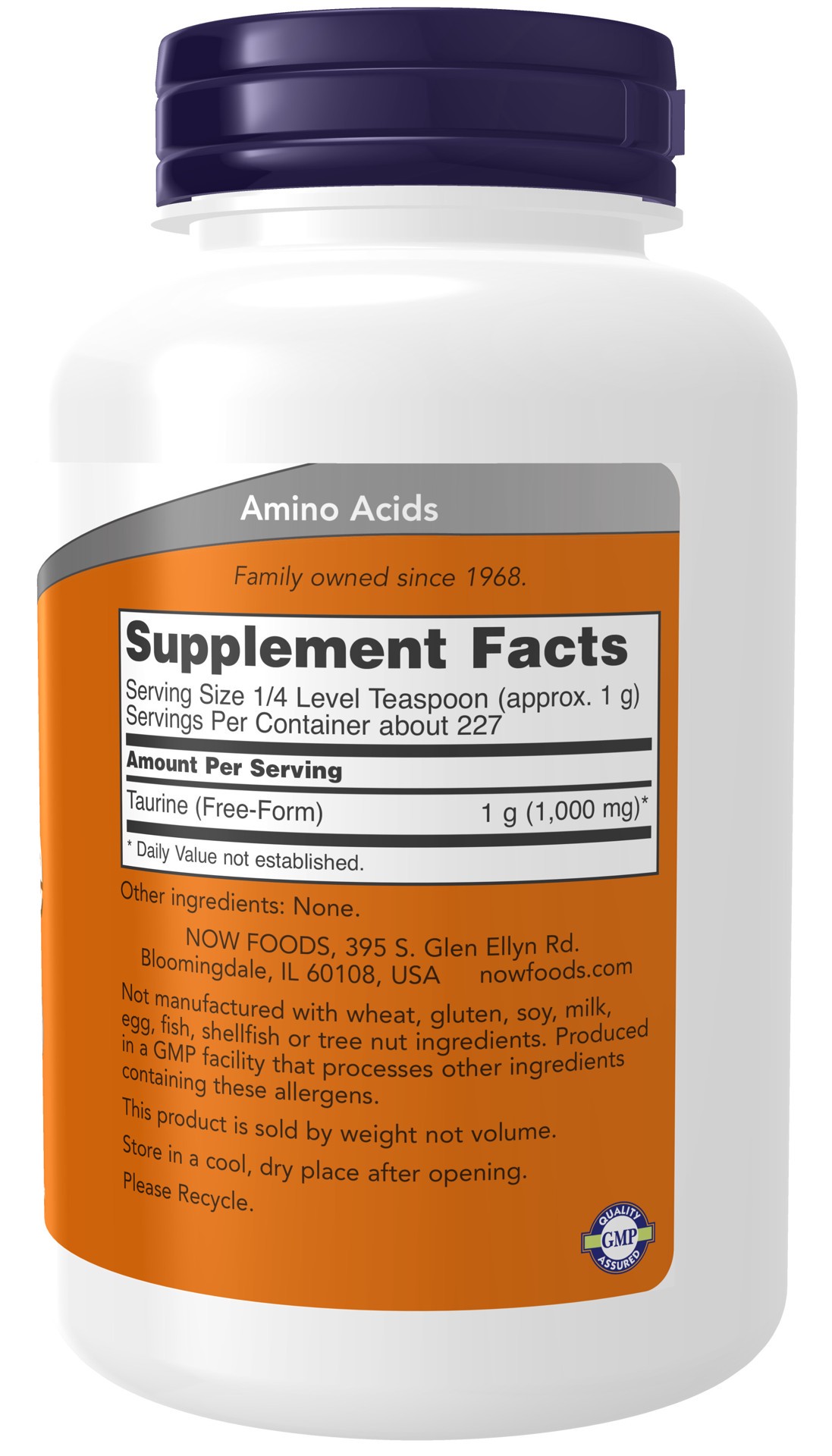 slide 2 of 4, NOW Taurine Pure Powder - 8 oz., 8 oz