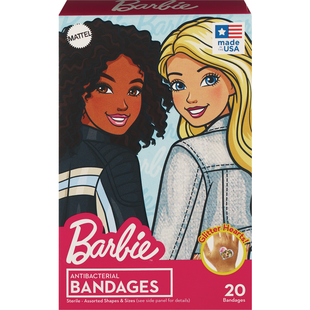 slide 1 of 1, Cvs Health Barbie Assorted Antibacterial Bandages, 20 Ct, 20 ct
