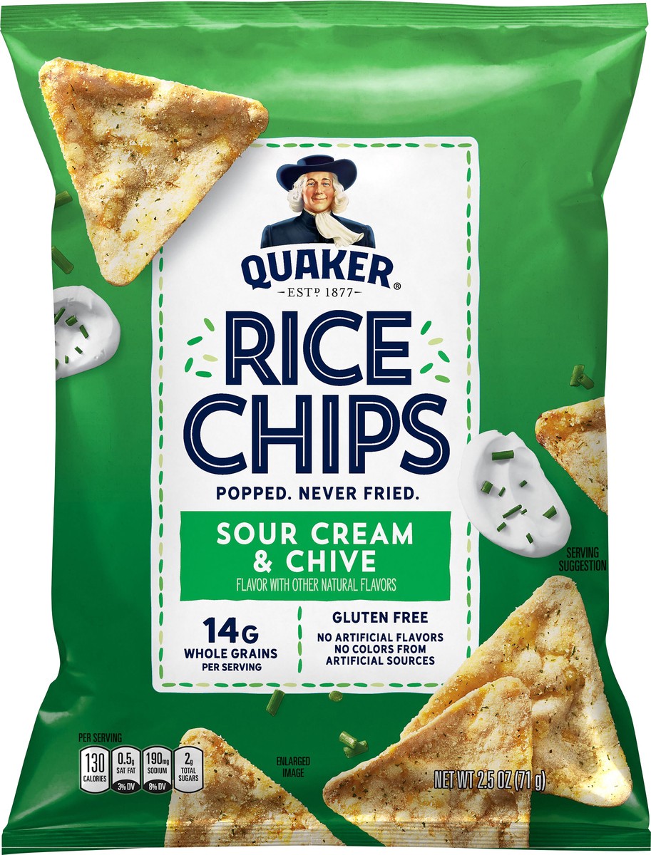 slide 5 of 6, Quaker Rice Chips Sour Cream & Chive 2.5 Oz, 2.5 oz