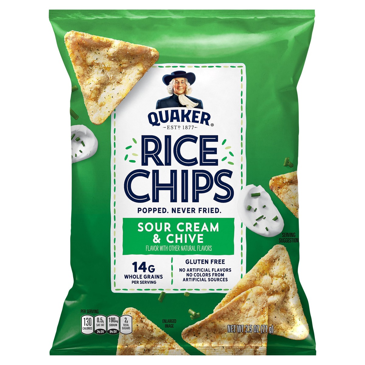 slide 4 of 6, Quaker Rice Chips Sour Cream & Chive 2.5 Oz, 2.5 oz