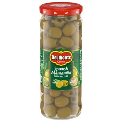Del Monte Spanish Manzanilla Pitted Olives, 8 oz Jar