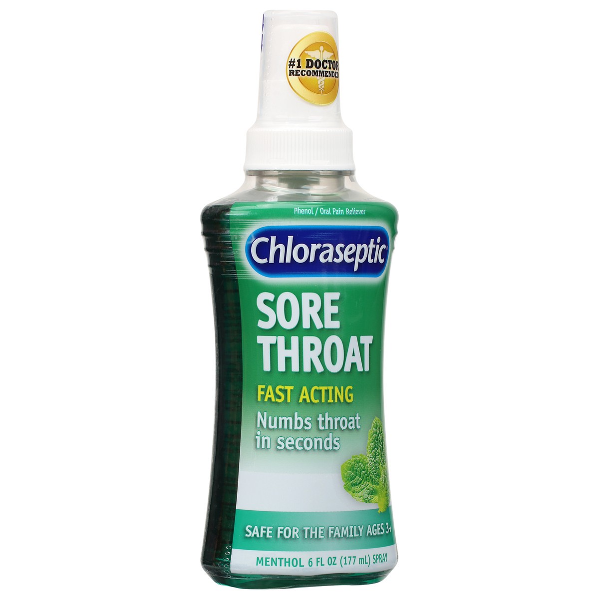 slide 5 of 10, Chloraseptic Sore Throat Spray, Menthol Flavor, 6 fl oz, 1 Pack, 1 ct