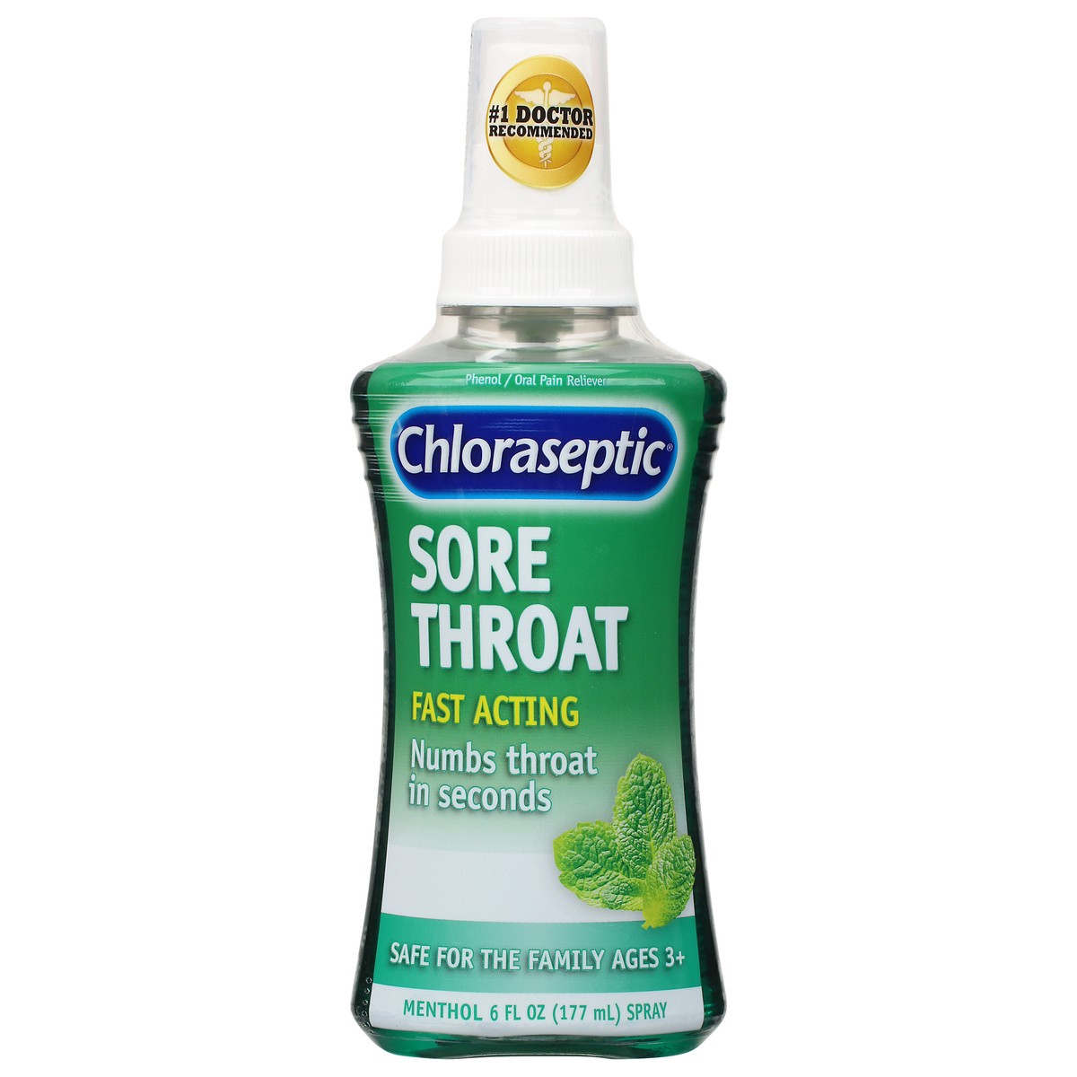 slide 2 of 10, Chloraseptic Sore Throat Spray, Menthol Flavor, 6 fl oz, 1 Pack, 1 ct