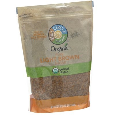 slide 1 of 6, Full Circle Market Organic Premium Pure Light Brown Sugar, 24 oz