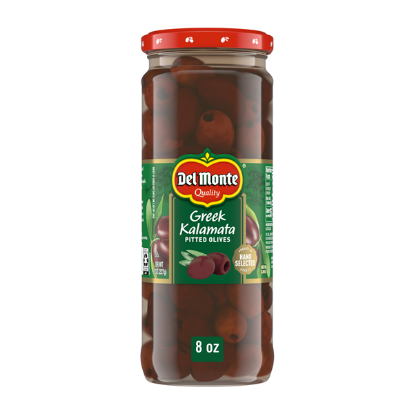 slide 1 of 1, Del Monte Greek Kalamata Pitted Olives, 8 oz Jar, 8 oz