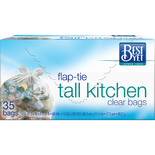 slide 2 of 2, Best Yet Tall Kitchen Flap Top Bags, 35 ct