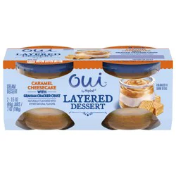 Yoplait Oui Layered Dessert, Caramel Cheesecake, 2-3.5 Oz