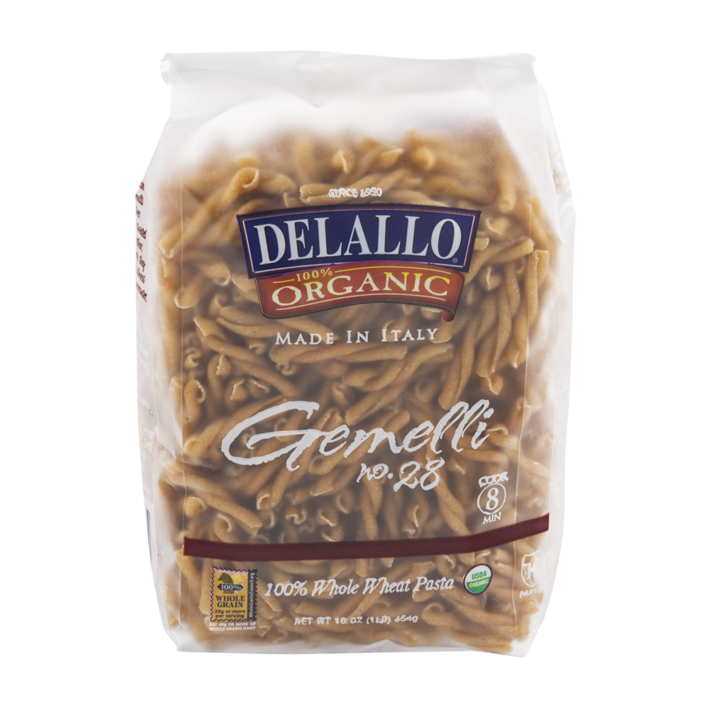 slide 1 of 1, DeLallo Organic Whole Wheat Genelli Pasta, 16 oz