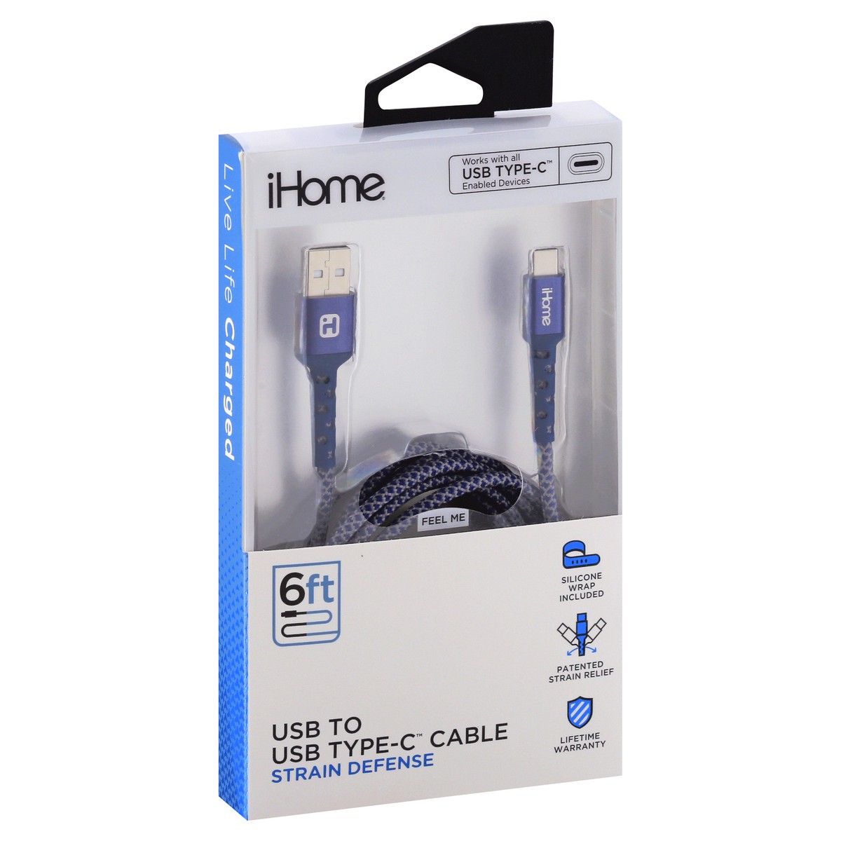 slide 7 of 11, iHome 6 Feet USB to USB Type-C Strain Defense Cable 1 ea, 1 ct