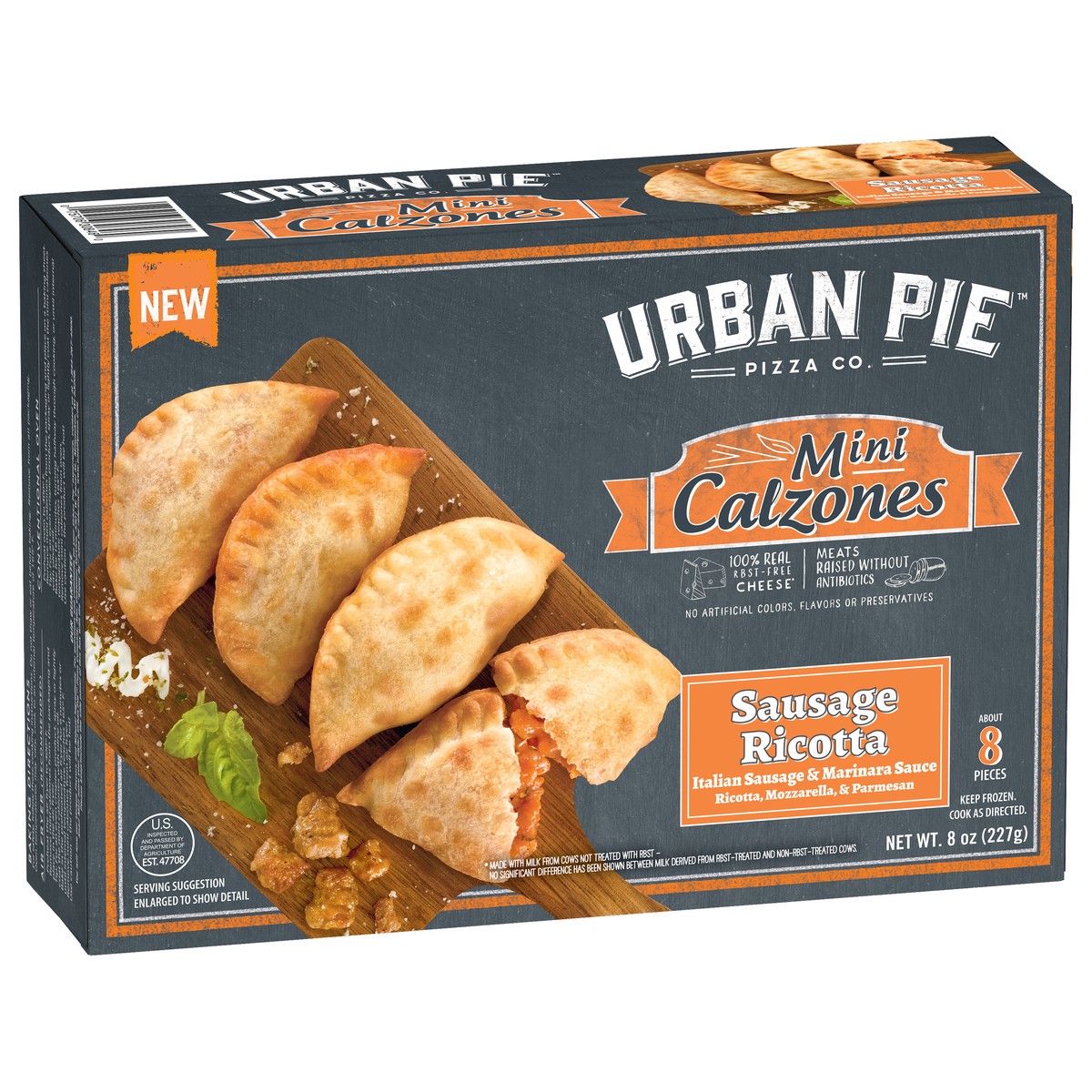 slide 14 of 15, Urban Pie Pizza Co. Mini Sausage Ricotta Calzones 8 oz, 8 oz