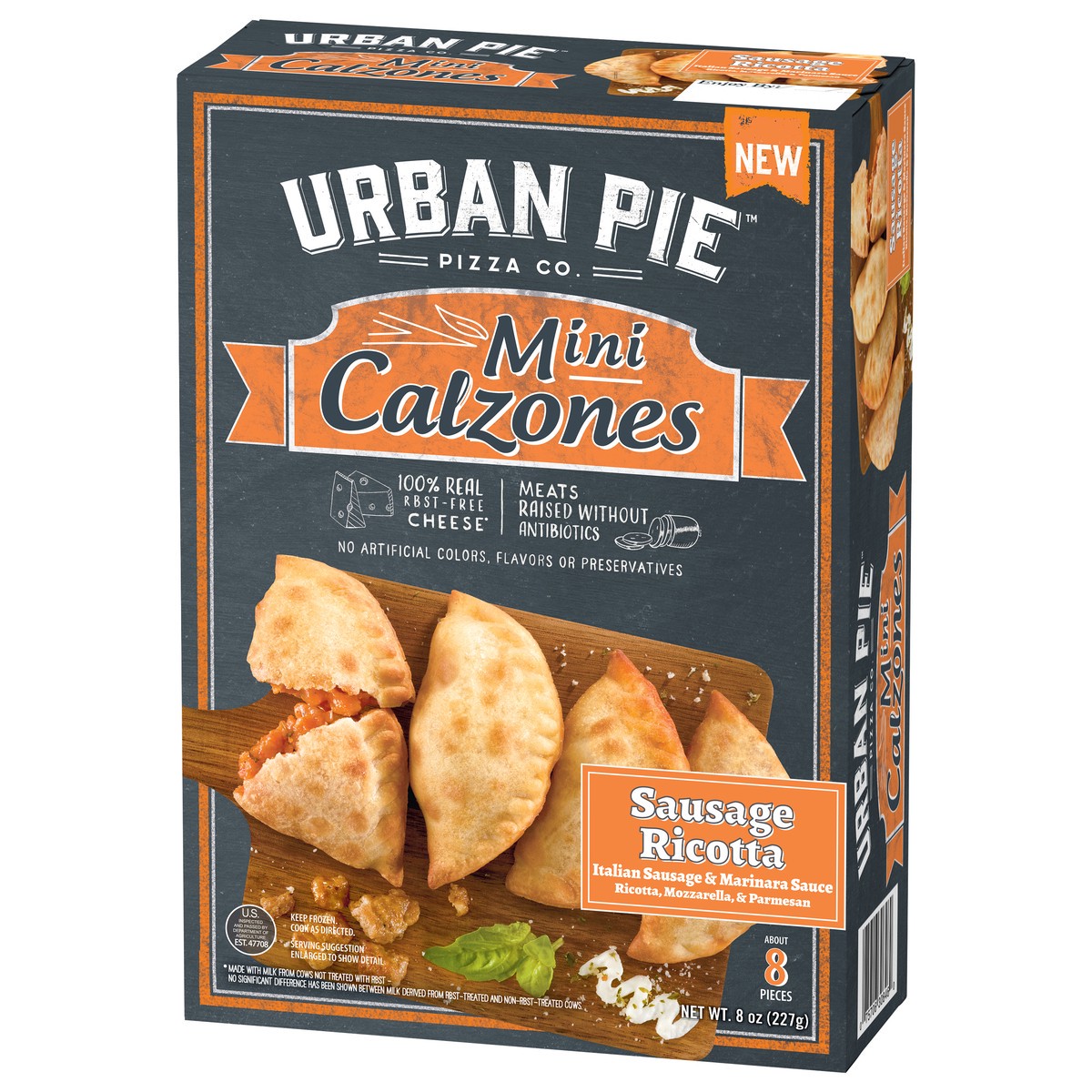 slide 15 of 15, Urban Pie Pizza Co. Mini Sausage Ricotta Calzones 8 oz, 8 oz