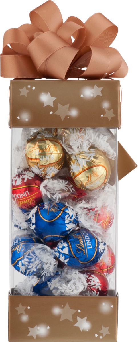 slide 8 of 9, Lindt Lindor Assorted Truffles In Holiday Box, 6.8 oz