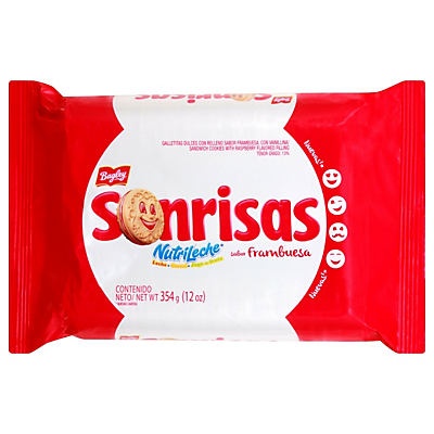 slide 1 of 1, Bagley Sonrisas Frambuesa Sandwich Cookies, 12.5 oz