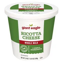 Giant Eagle Natural Ricotta Cheese, Whole Milk