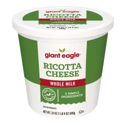Giant Eagle Natural Ricotta Cheese, Whole Milk