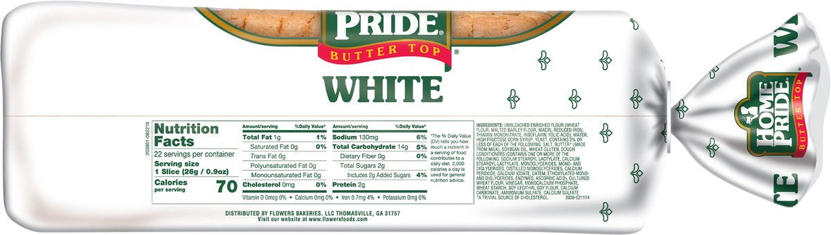 slide 10 of 13, Home Pride Butter Top White Bread, Sliced Sandwich Bread, 20 oz Loaf, 20 oz