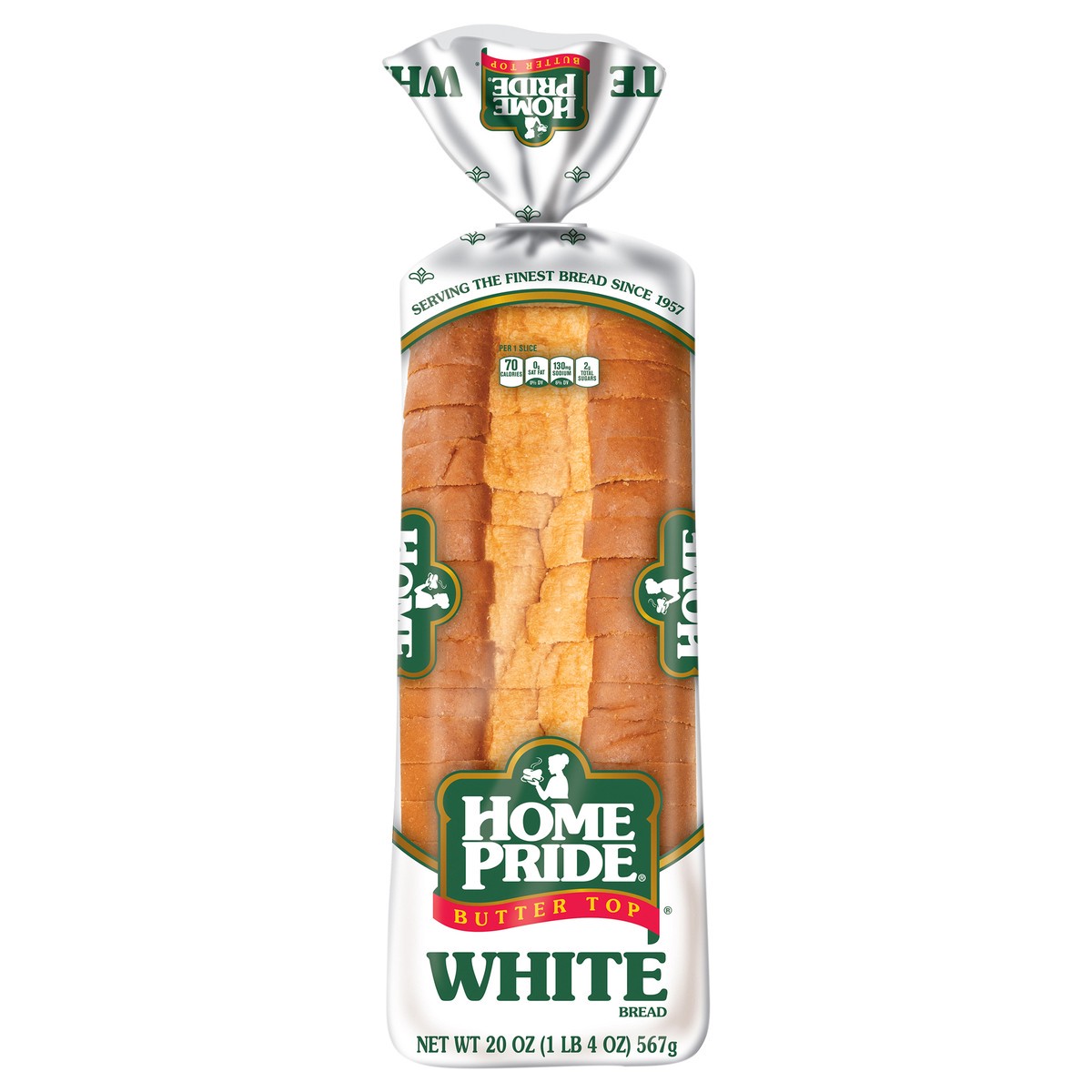 slide 1 of 13, Home Pride Butter Top White Bread, Sliced Sandwich Bread, 20 oz Loaf, 20 oz
