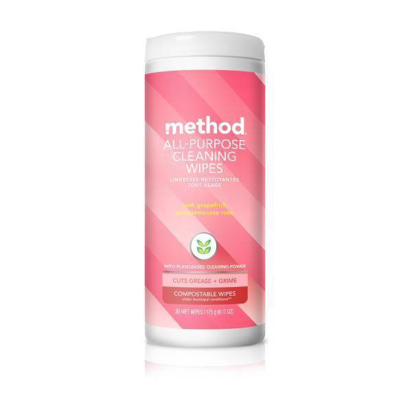 slide 1 of 6, method All-Purpose Cleaning Wipes, Pink Grapefruit, 30 ct; 6.17 oz