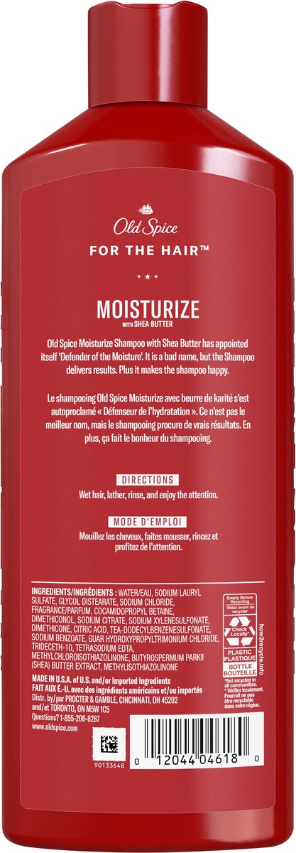 slide 3 of 7, Old Spice Moisturize with Shea Butter, Shampoo for Men, 13.5 fl oz, 13.5 fl oz