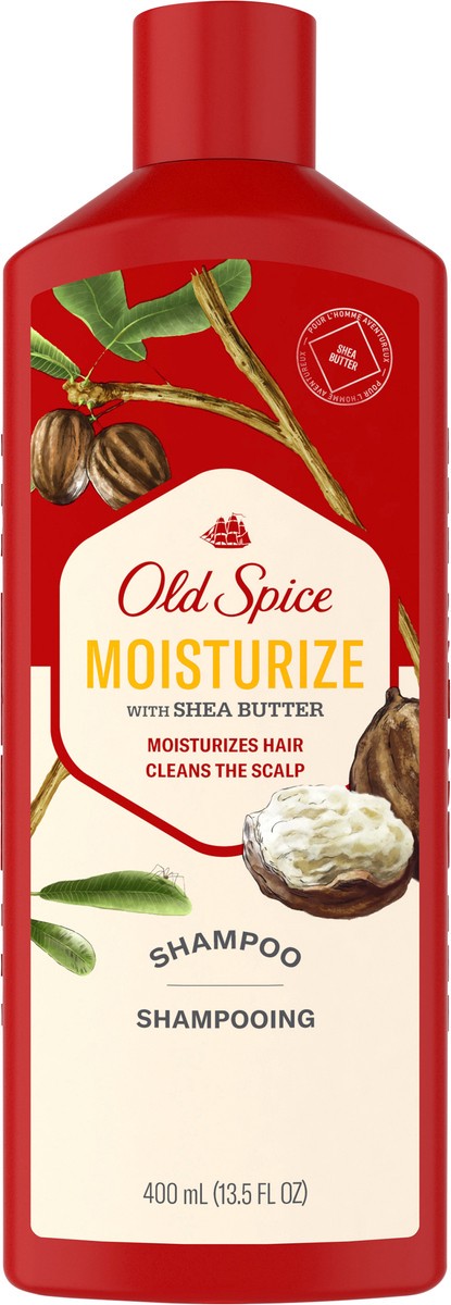 slide 4 of 7, Old Spice Moisturize with Shea Butter, Shampoo for Men, 13.5 fl oz, 13.5 fl oz