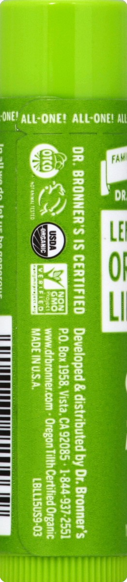 slide 3 of 3, Dr. Bronner's Organic Lip Balm - Lemon Lime, 0.15 oz