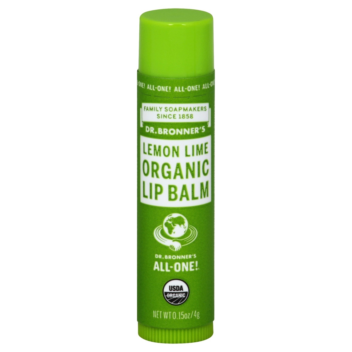 slide 1 of 1, Dr. Bronner's Lip Balm, Organic, Lemon Lime, 0.15 oz