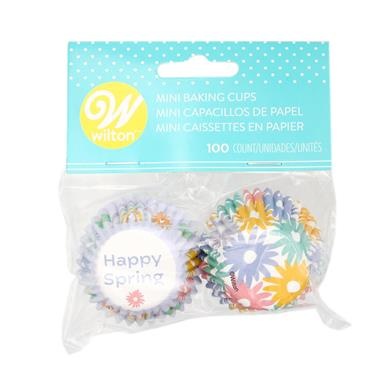 slide 1 of 1, Wilton Happy Spring Mini Baking Cups, 100 ct