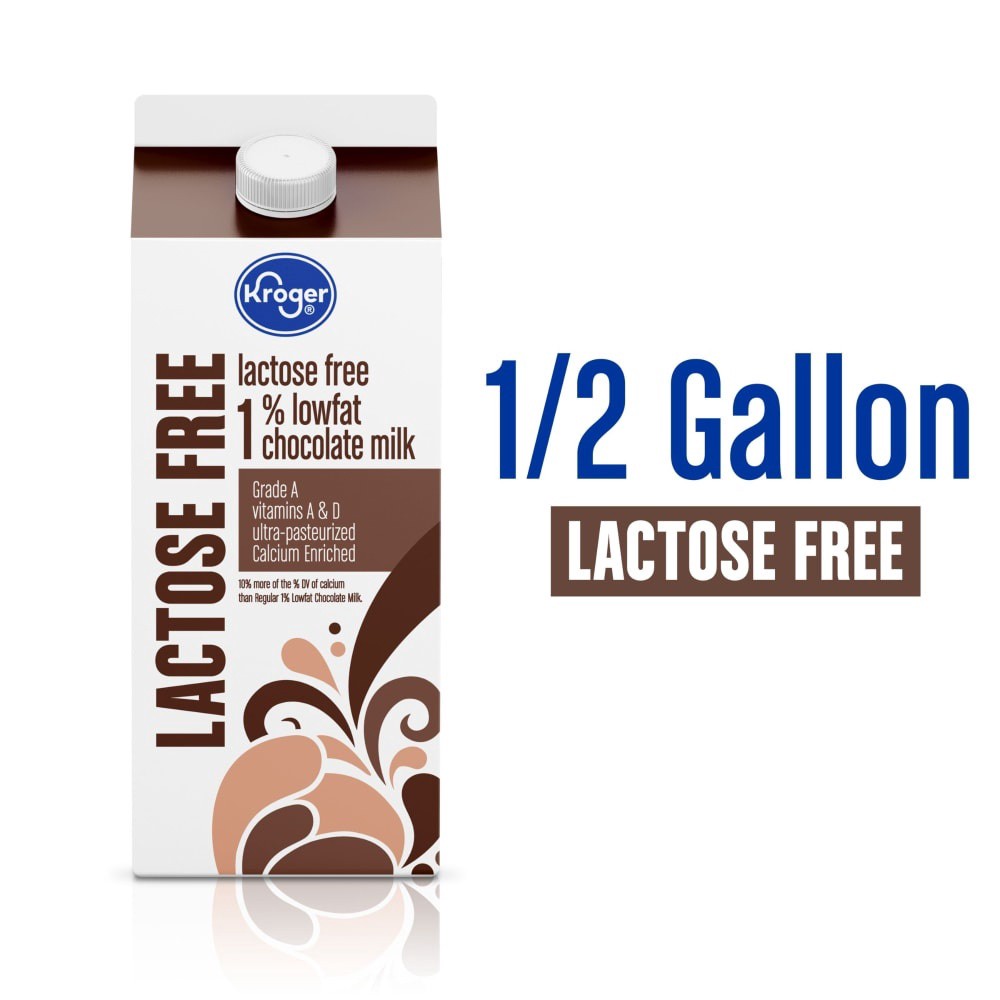 slide 3 of 3, Kroger Lactose Free Low Fat Chocolate Milk, 1/2 gal